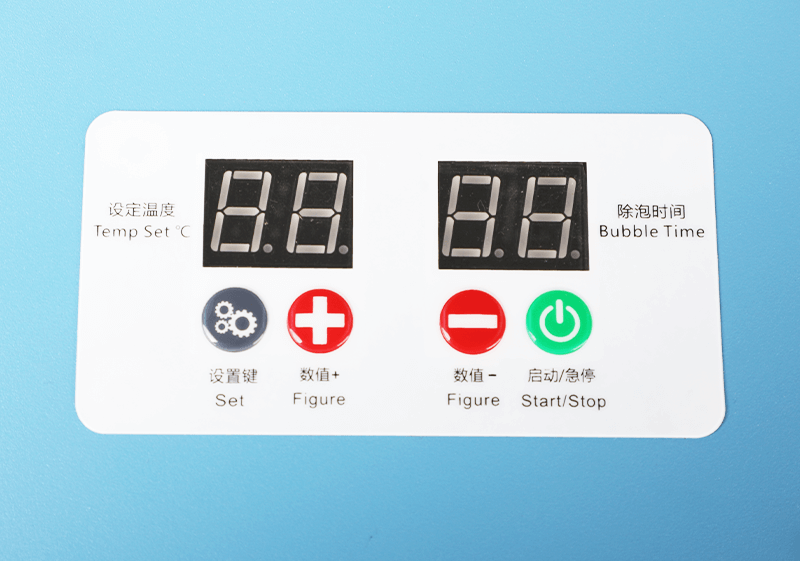 Intelligent button design, temperature and bubble removal time can be set according to requirements-forward